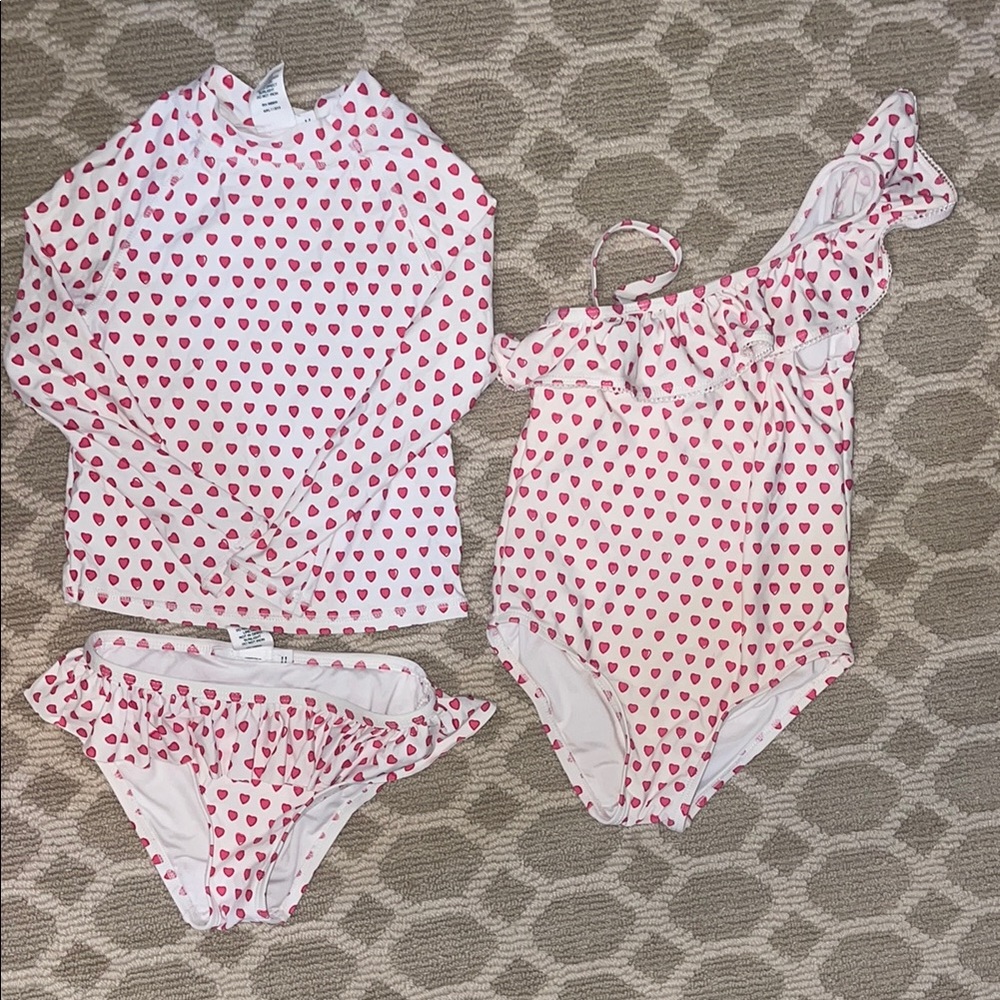 Roller Rabbit Kids Swim One Piece - Pink Hearts